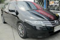 Honda City + ล้อแม็ก SSW Velocity (S158) 15นิ้ว สีBlack Chrome + ยาง DUNLOP LM 703 195/55-15