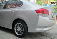 Honda City + ล้อแม็ก SSW Varianza (S095) 15นิ้ว สีดำหน้าเงา + ยาง YOKOHAMA EARTH-1 185/60-15