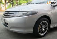 Honda City + ล้อแม็ก SSW Varianza (S095) 15นิ้ว สีดำหน้าเงา + ยาง YOKOHAMA EARTH-1 185/60-15