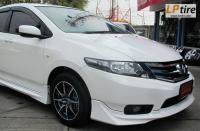 Honda City + ล้อแม็ก YACHIYODA LW-01 15นิ้ว สีดำหน้าเงาขลิบฟ้า + FALKEN ZE912 195/55-15