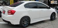 Honda City + ล้อแม็ก YACHIYODA LW-01 15นิ้ว สีดำหน้าเงาขลิบฟ้า + FALKEN ZE912 195/55-15