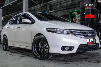 รถ -HONDA CITY ล้อแม็ก -LENSO Jager Dyna ดำด้าน สเปค - 17x7.5 ET35 4x100