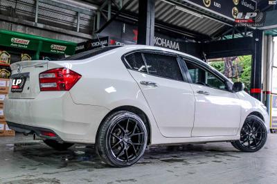 รถ -HONDA CITY ล้อแม็ก -LENSO Jager Dyna ดำด้าน สเปค - 17x7.5 ET35 4x100