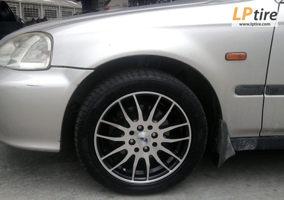 Honda Civic + ล้อแม็ก SSW Ambri (S125) 17นิ้ว สีดำหน้าเงา + ยาง SIME TYRE A300 195/50-15