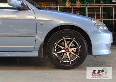 HONDA CIVIC จัดล้อแม็ก MGW MF-8033 15x6.5 ET35 4x100 ดำหน้าเงาอันเดอร์คัดเงิน  พร้อมยาง YOKOHAMA V552 195/60-15 ยังสวยลงตัว