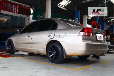   HONDA CIVIC  จัดล้อแม็ก EmotionR V08 15x7 ET35 4x100 ดำด้าน  พร้อมยาง YOKOHAMA A-DRIVE AA01 195/55-15 ยังสวยลงตัว