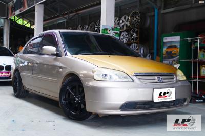   HONDA CIVIC  จัดล้อแม็ก EmotionR V08 15x7 ET35 4x100 ดำด้าน  พร้อมยาง YOKOHAMA A-DRIVE AA01 195/55-15 ยังสวยลงตัว