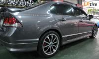 Honda Civic + ล้อแม็ก Lenso Venetian 5 (V-05) 17นิ้ว สีดำหน้าเงา + ยาง FALKEN ZE522 215/45-17