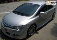 Honda Civic + ล้อแม็ก MASTER VUZELA 17นิ้ว สีดำหน้าเงา + ยาง DUNLOP LM 703 215/45-17