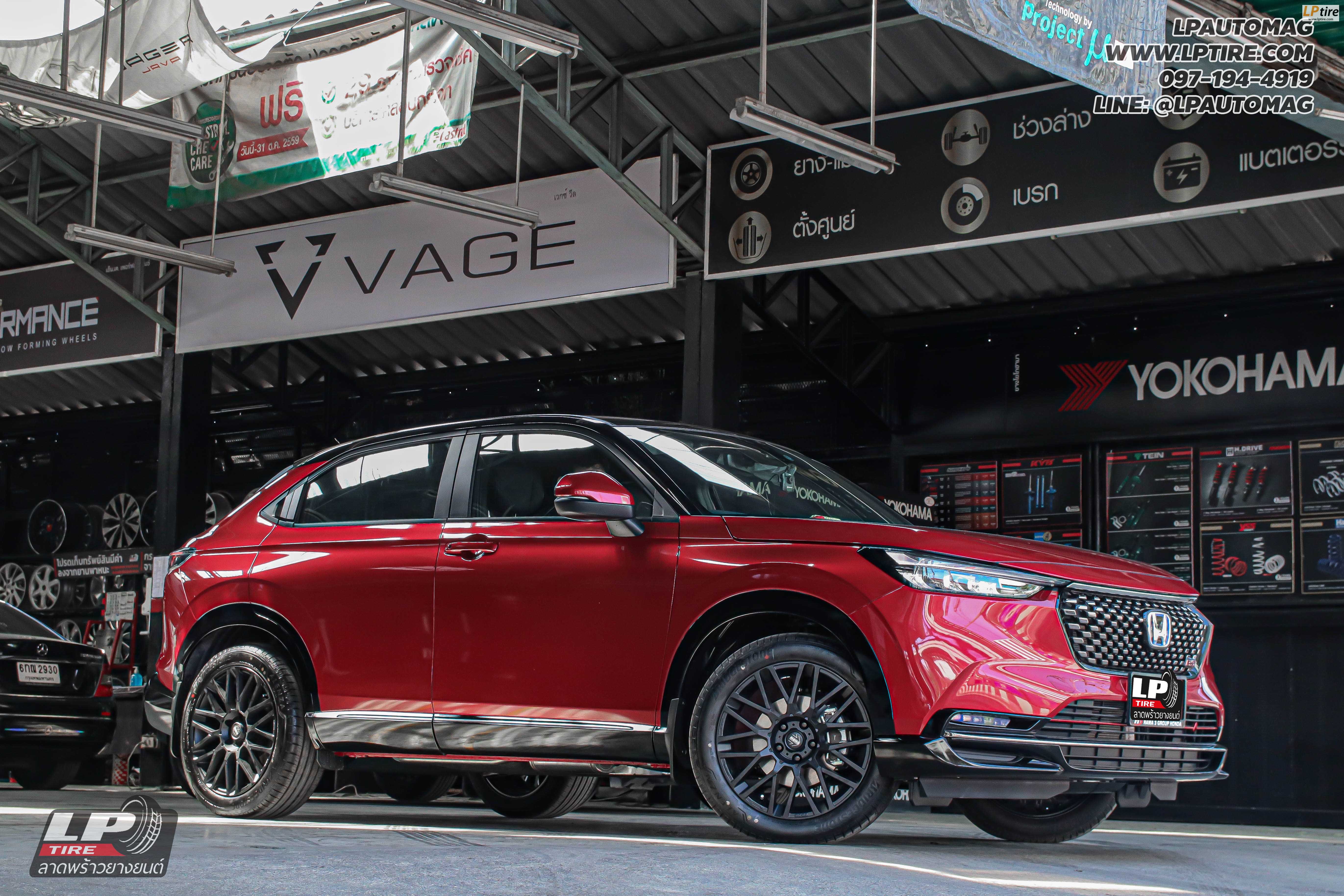 รถ - HONDA HRV ล้อแม็ก - MOMO H486T REVENGE ดำด้าน สเปค - 18x8 ET38 5x114.3 ยาง - BRIDGESTONE เบอร์ - 225/50R18