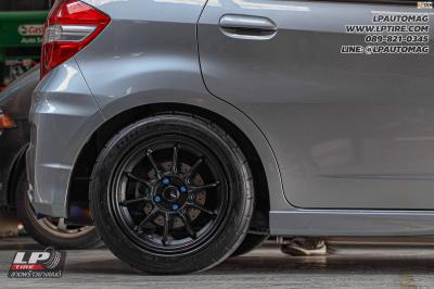 รถ - HONDA JAZZ ล้อแม็ก - ENKEI SC58 ดำด้าน สเปค - 15x7 ET35 4x100 ยางเดิม