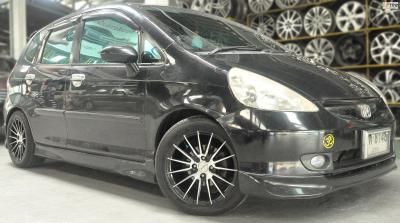 Honda Jazz + แม็ก AJ MH1501 15x7 ET32 ดำหน้าเงา