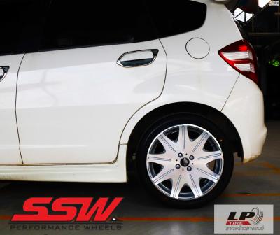 #HONDA#JAZZ จัดล้อแม็ก #SSW#S048 17x7 ET42 4x100 พร้อมยาง YOKOHAMA AE51 205/45-17 งดงามลายดอก สวยลงตัว ขอบคุณ