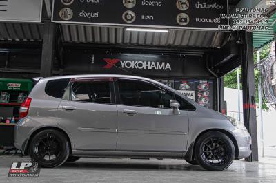 รถ - HONDA JAZZ ล้อแม็ก -ADVANTI N719 FlowForming ดำด้าน สเปค - 15x7 ET35 4x100 ยาง - YOKOHAMA E70 เบอร์ - 185/60-15