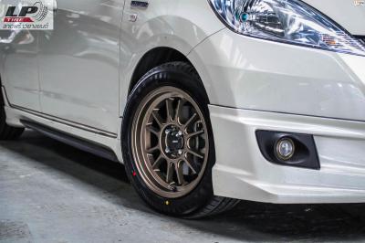 HONDA JAZZ KONIG N781 สีน้ำตาล 15X 4x100 ET35  YOKOHAMA A-Drive AA01  195/55R15