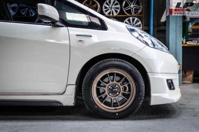 HONDA JAZZ KONIG N781 สีน้ำตาล 15X 4x100 ET35  YOKOHAMA A-Drive AA01  195/55R15