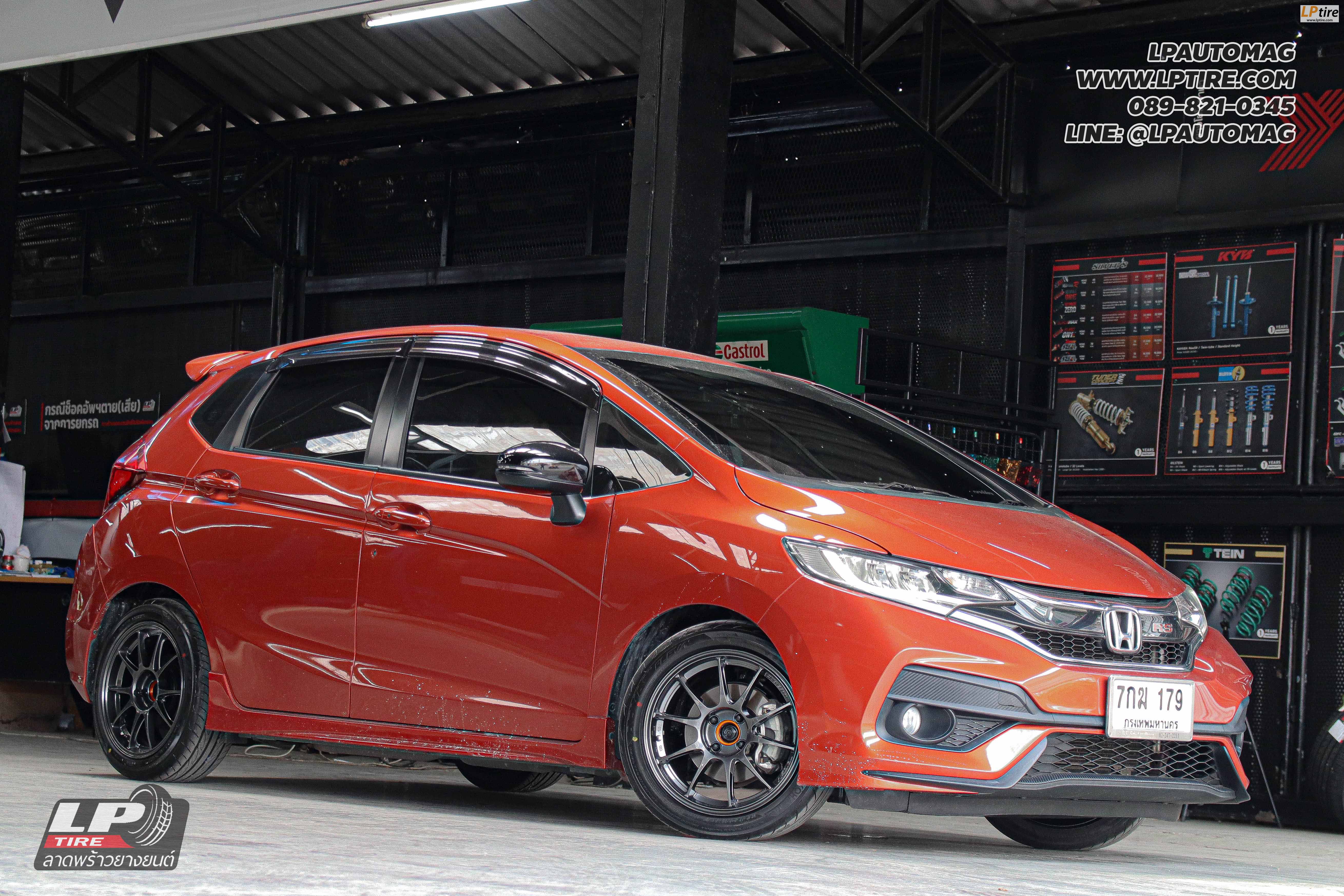 รถ - HONDA JAZZ ล้อแม็ก - NK NK105N Flowforming NK Dark สเปค - 16x7 ET35 4x100 ยาง - YOKOHAMA V701 เบอร์ - 195/50-16