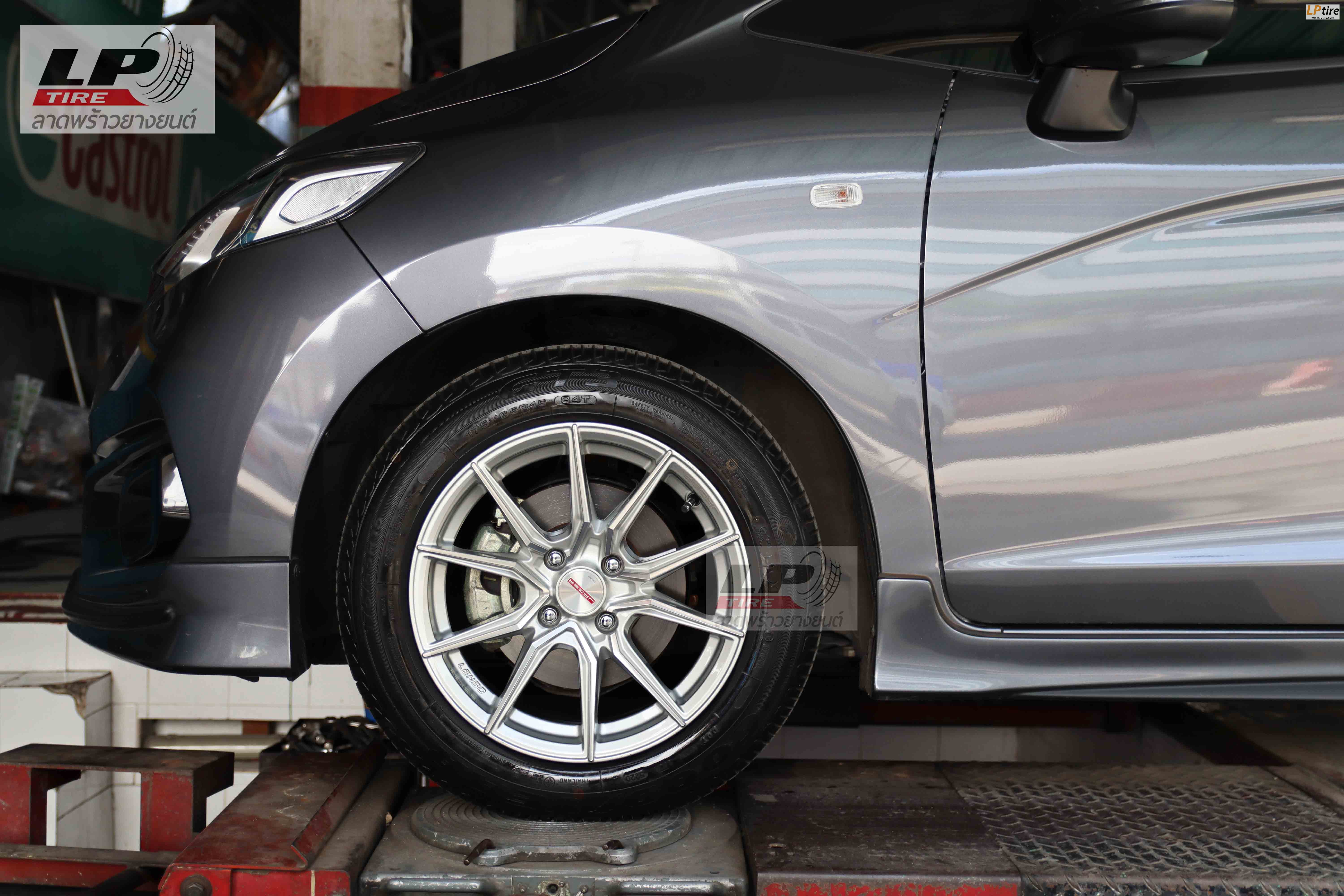 รถ - HONDA JAZZ JAZZ GR ล้อแม็ก - LENSO JAGER JAVA สีHS สเปค - 15x7.0 4x100 ET35 รัดยาง - GOODYEAR GT3 เบอร์ - 175/50-15