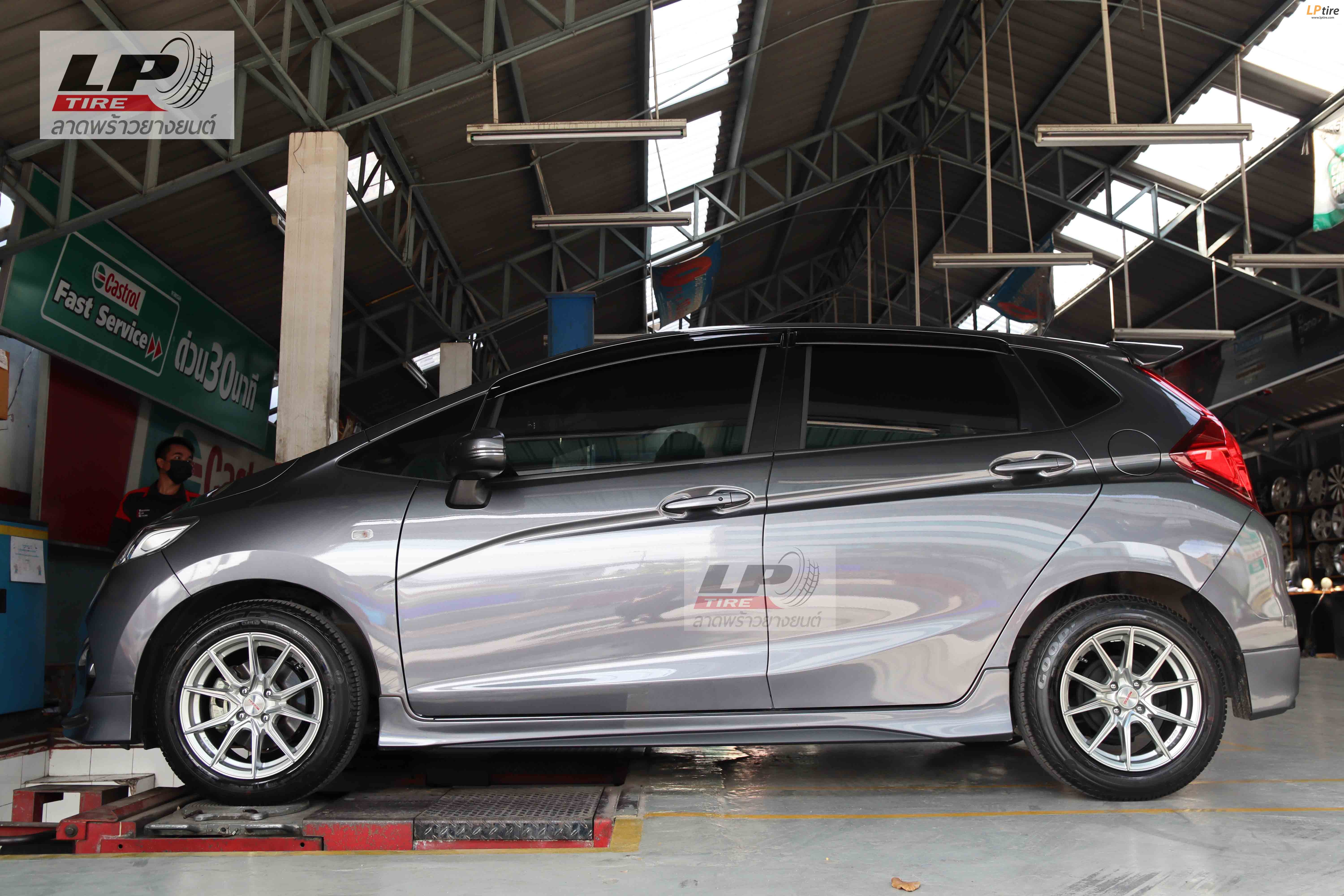 รถ - HONDA JAZZ JAZZ GR ล้อแม็ก - LENSO JAGER JAVA สีHS สเปค - 15x7.0 4x100 ET35 รัดยาง - GOODYEAR GT3 เบอร์ - 175/50-15