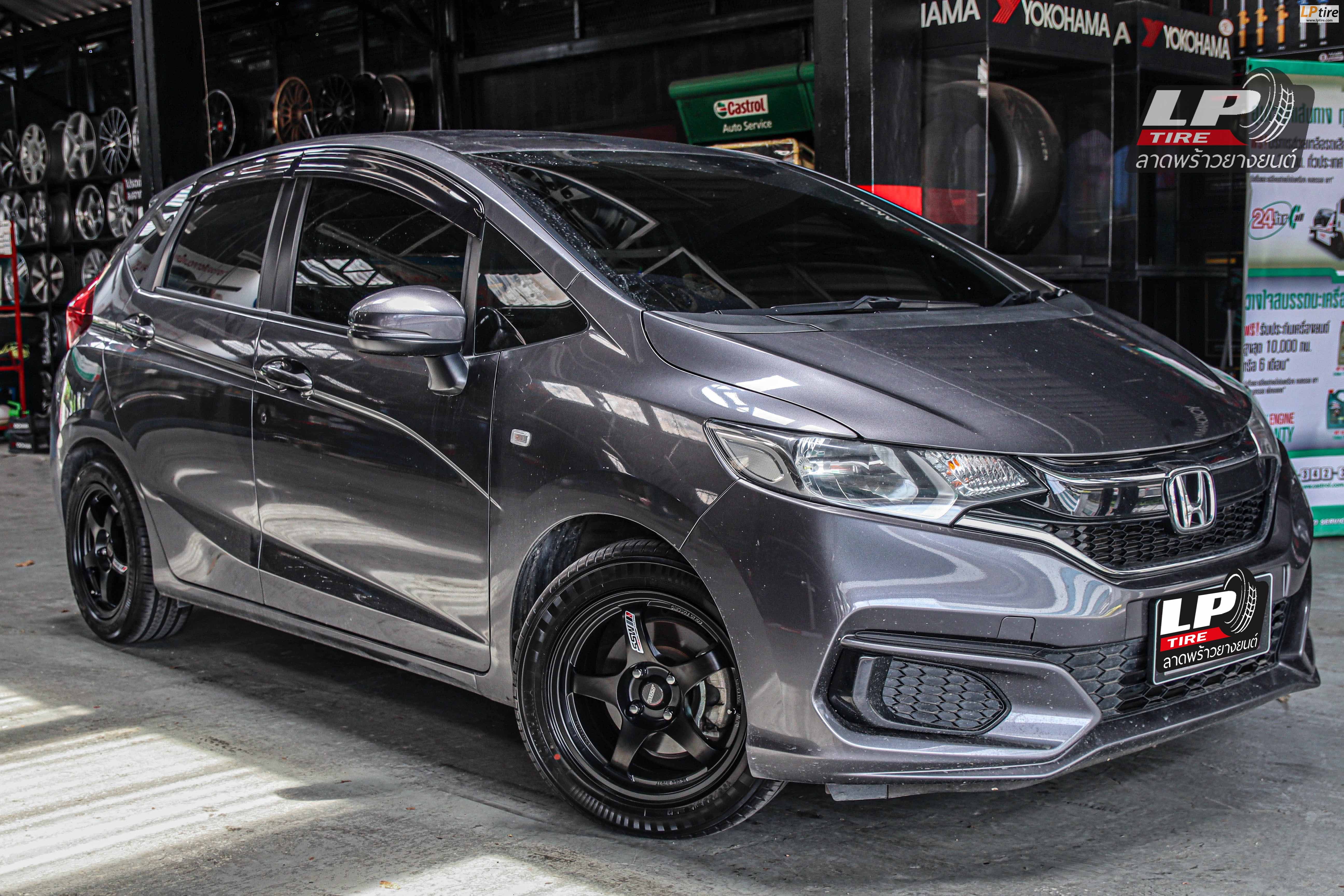 รถ - HONDA JAZZ ล้อแม็ก - SSW S309 ดำด้าน ขอบ - 15x7 ET32 4x100 ยาง - YOKOHAMA A-DRIVE AA01 เบอร์ - 195/55-15