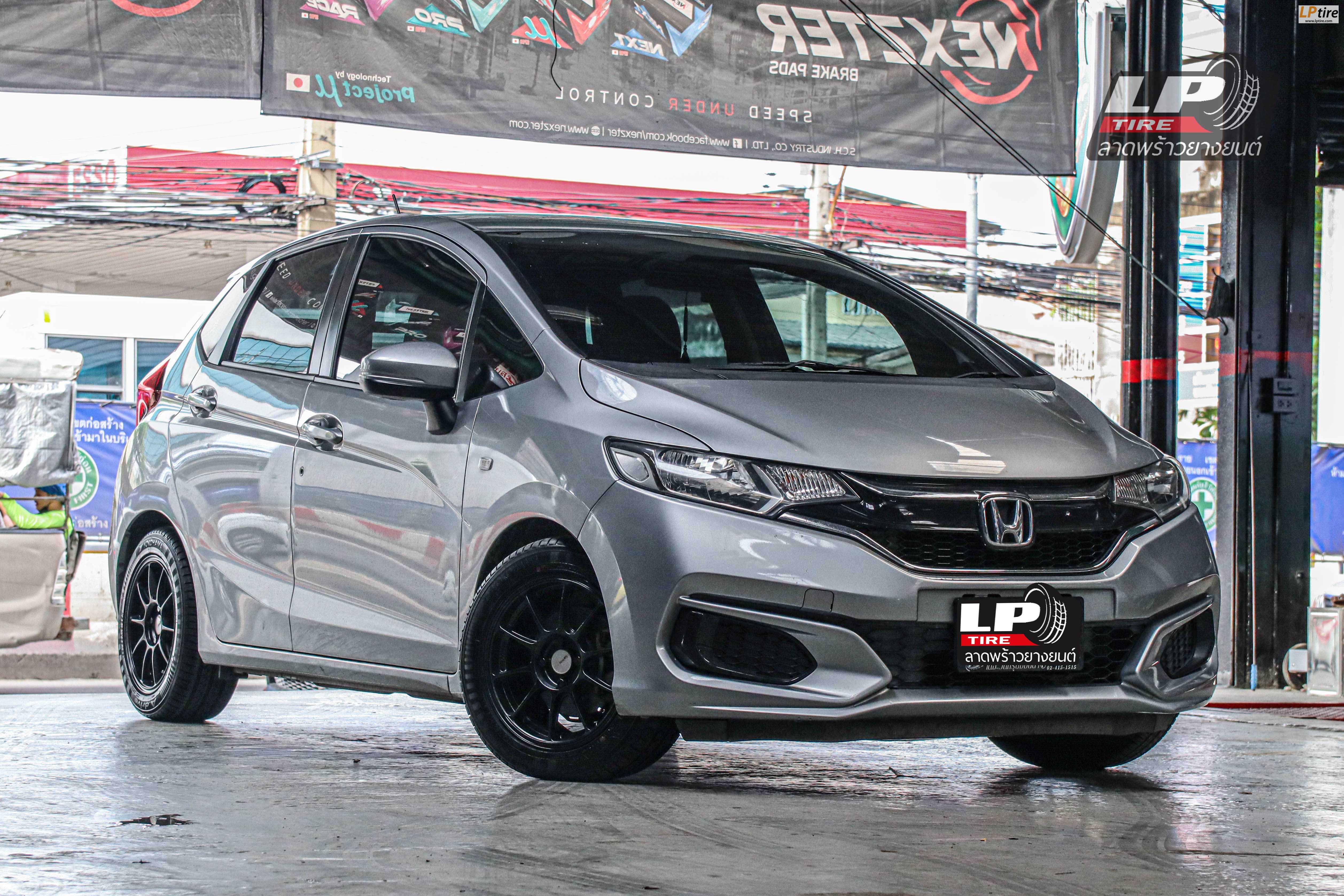 รถ -HONDA JAZZ ล้อแม็ก - TORQ TC105X ดำด้าน ขอบ - 15x7 ET35 4x100 ยาง- YOKOHAMA A-DRIVE AA01 เบอร์ - 195/55-15