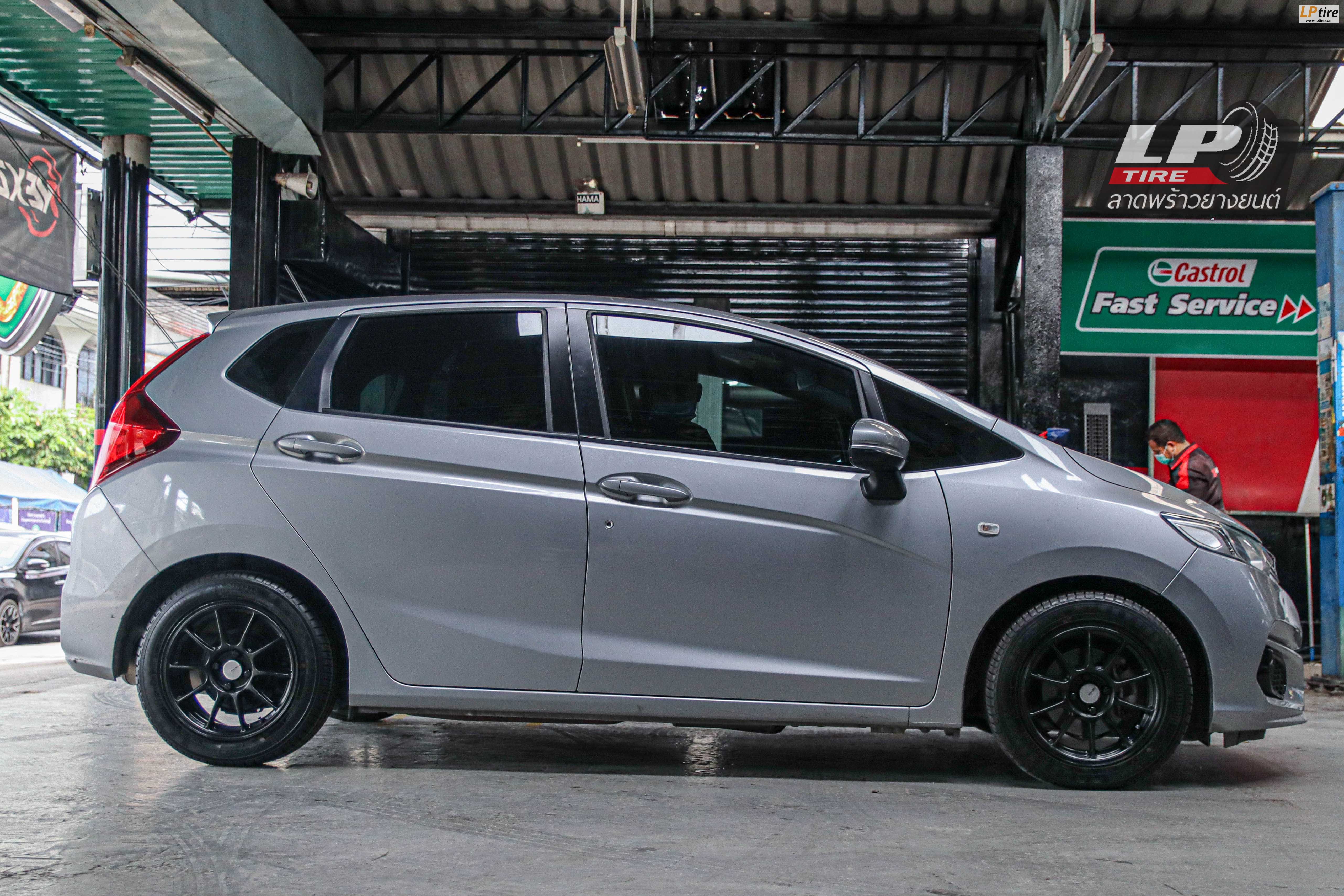 รถ -HONDA JAZZ ล้อแม็ก - TORQ TC105X ดำด้าน ขอบ - 15x7 ET35 4x100 ยาง- YOKOHAMA A-DRIVE AA01 เบอร์ - 195/55-15