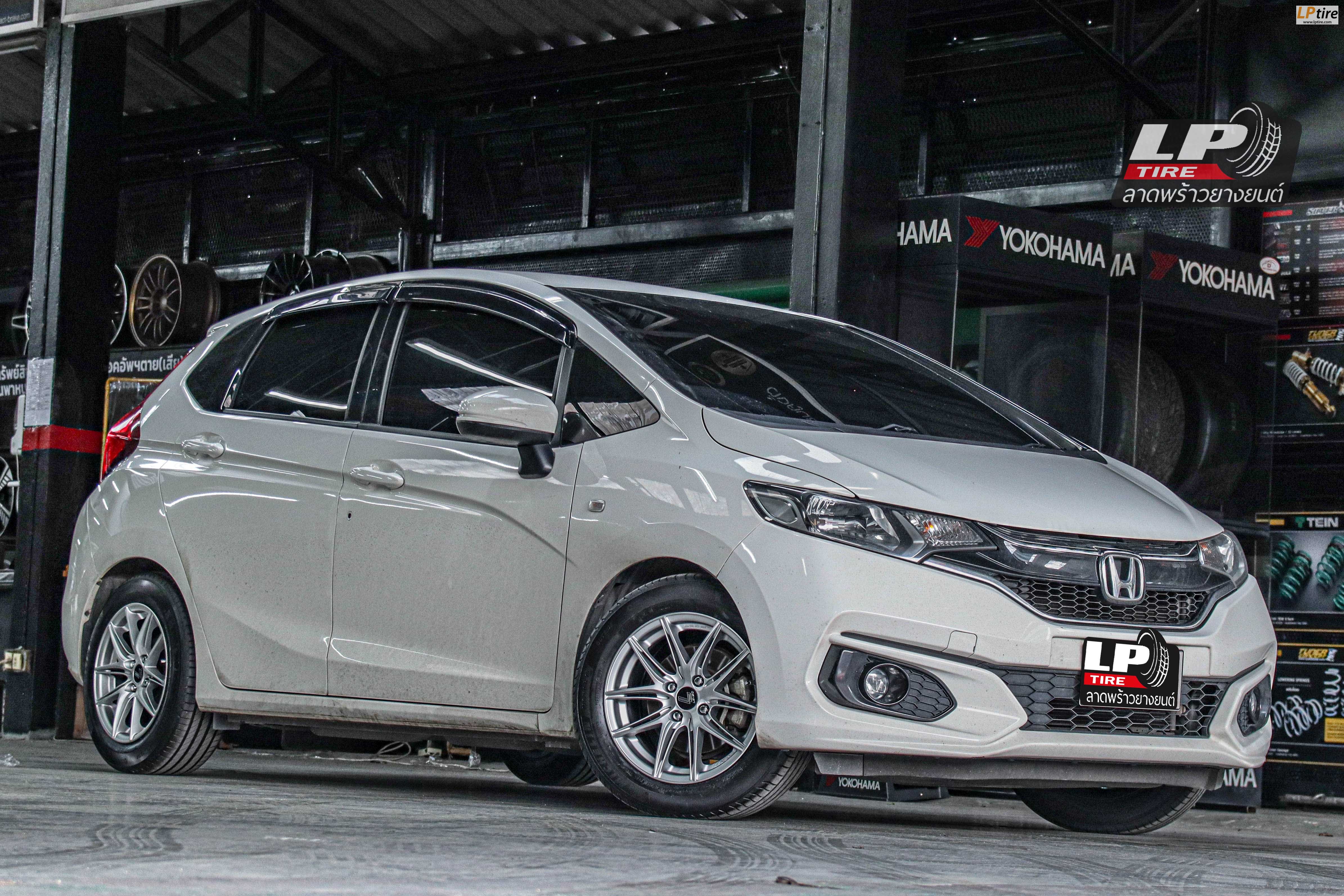 รถ - HONDA JAZZ ล้อแม็ก - LENSO JAGER NOVA เงินด้าน ขอบ - 15x7 ET35 4x100 ยาง -MICHELIN PRIMACY 4 เบอร์ - 195/60-15