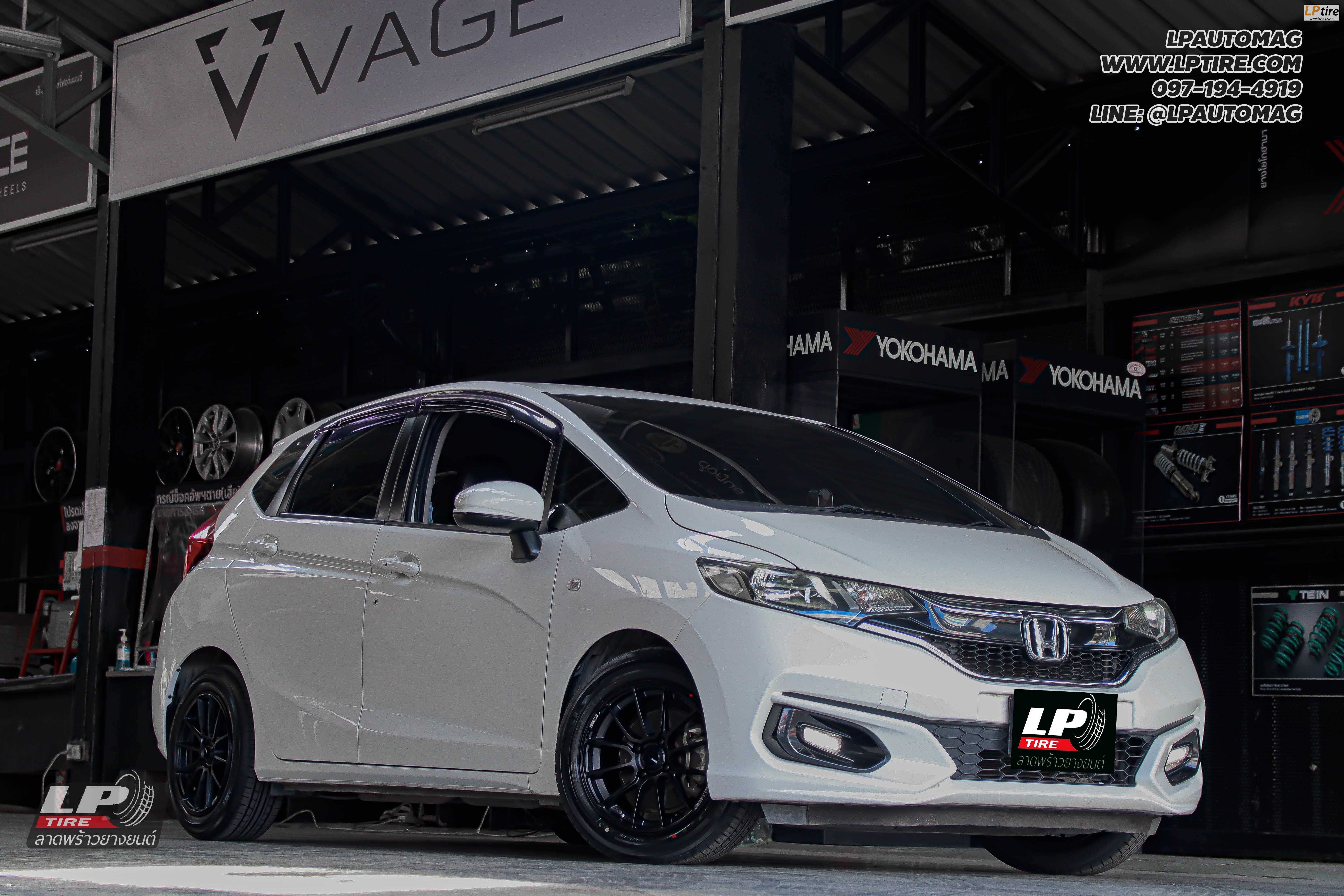 รถ -HONDA JAZZ ล้อแม็ก - ENKEI SC48(MQ38) ดำด้าน สเปค -15x7 ET38 4x100 ยาง -ALLIANCE AL30 030Ex เบอร์ - 195/55-15