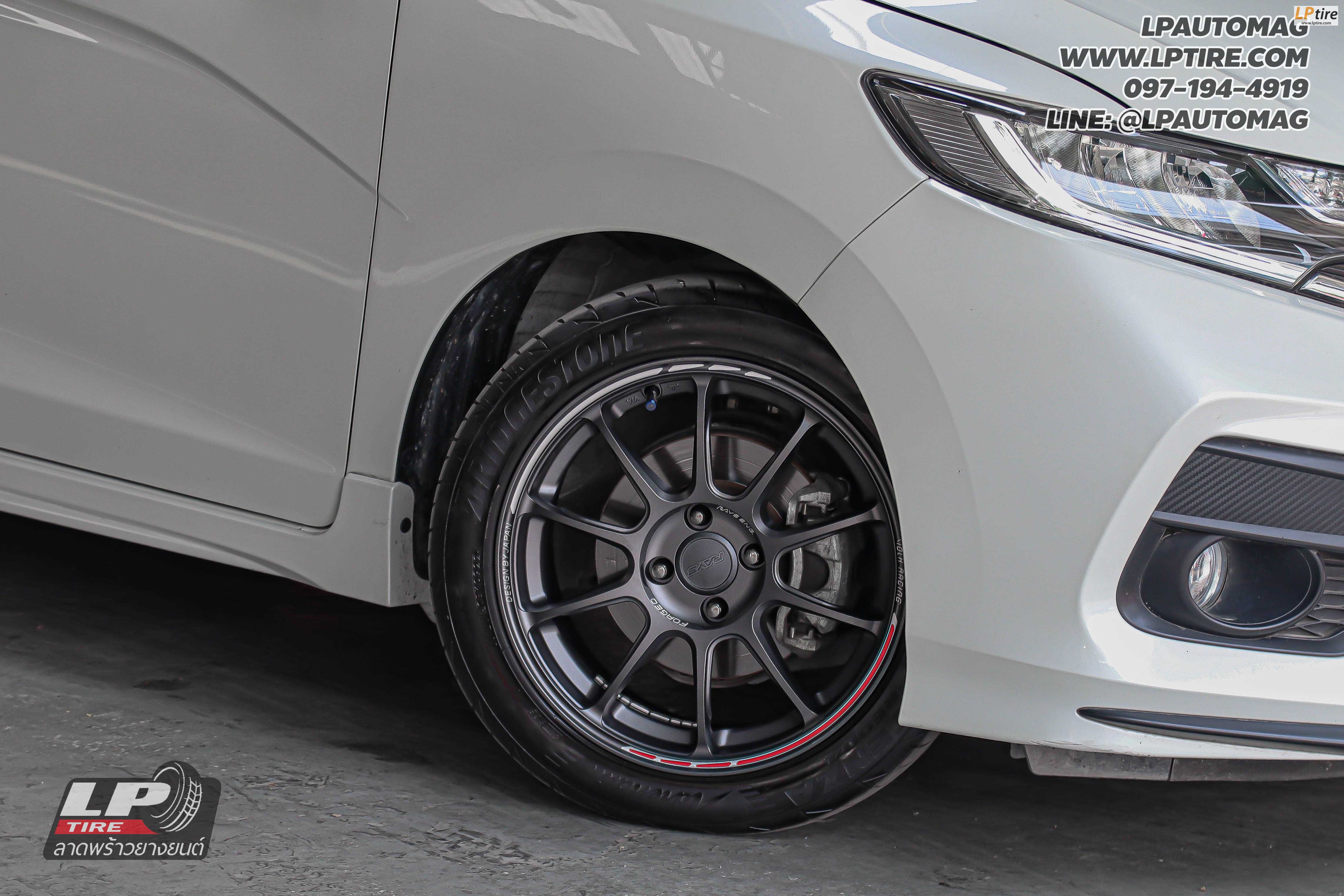 รถ -HONDA JAZZ ล้อแม็ก - NK NK40 (ZE40) Flowforming สเปค -16x7 ET35 4x100 ยาง - BRIDGESTONE RE004 เบอร์ -195/50-16