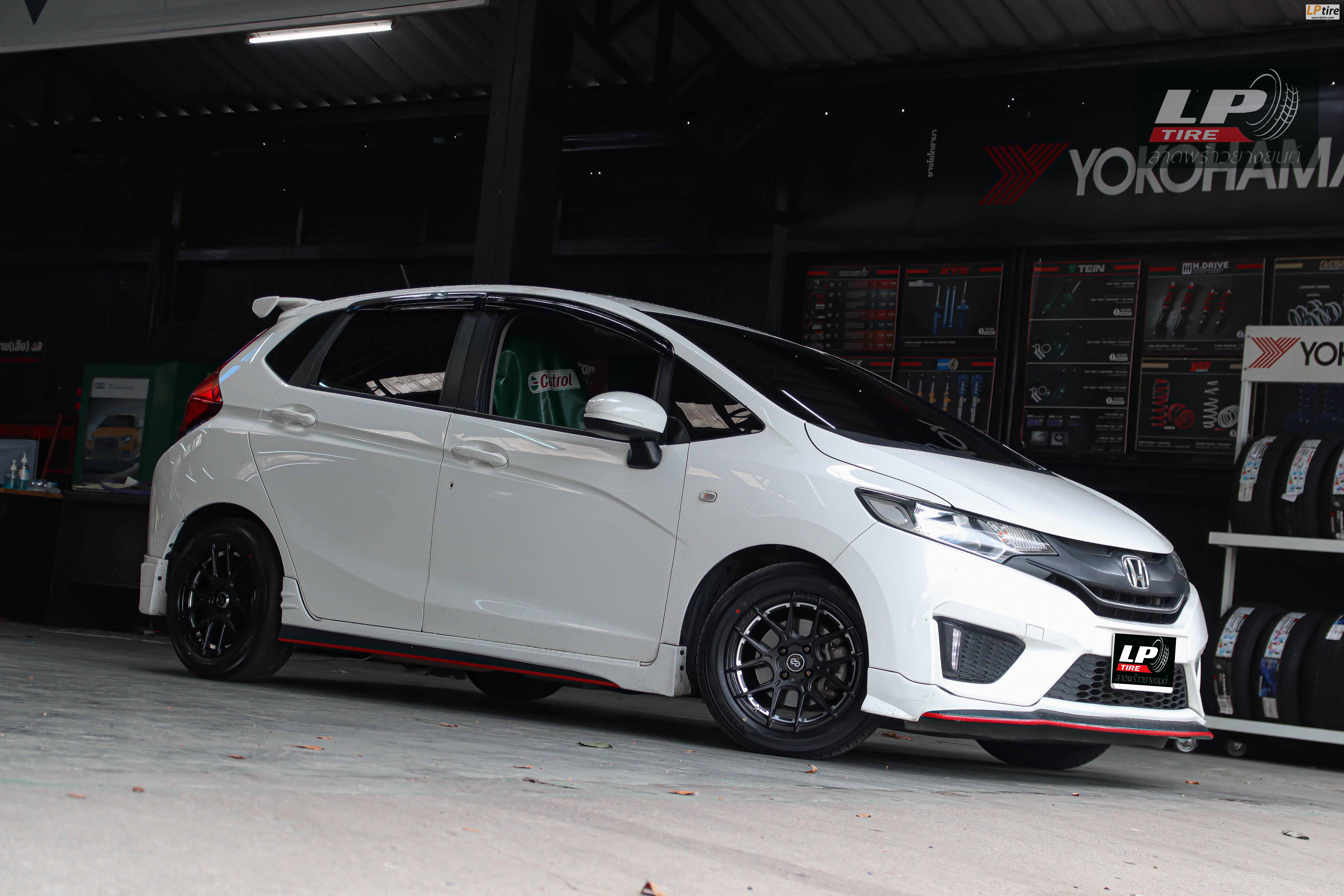 รถ - HONDA JAZZ ล้อแม็ก -ENKEI SC40 ดำด้านอันเดอร์คัตเงิน สเปค - 15x7 ET35 4x100 ยาง - ALLIANCE AL30 030Ex เบอร์ - 195/55-15