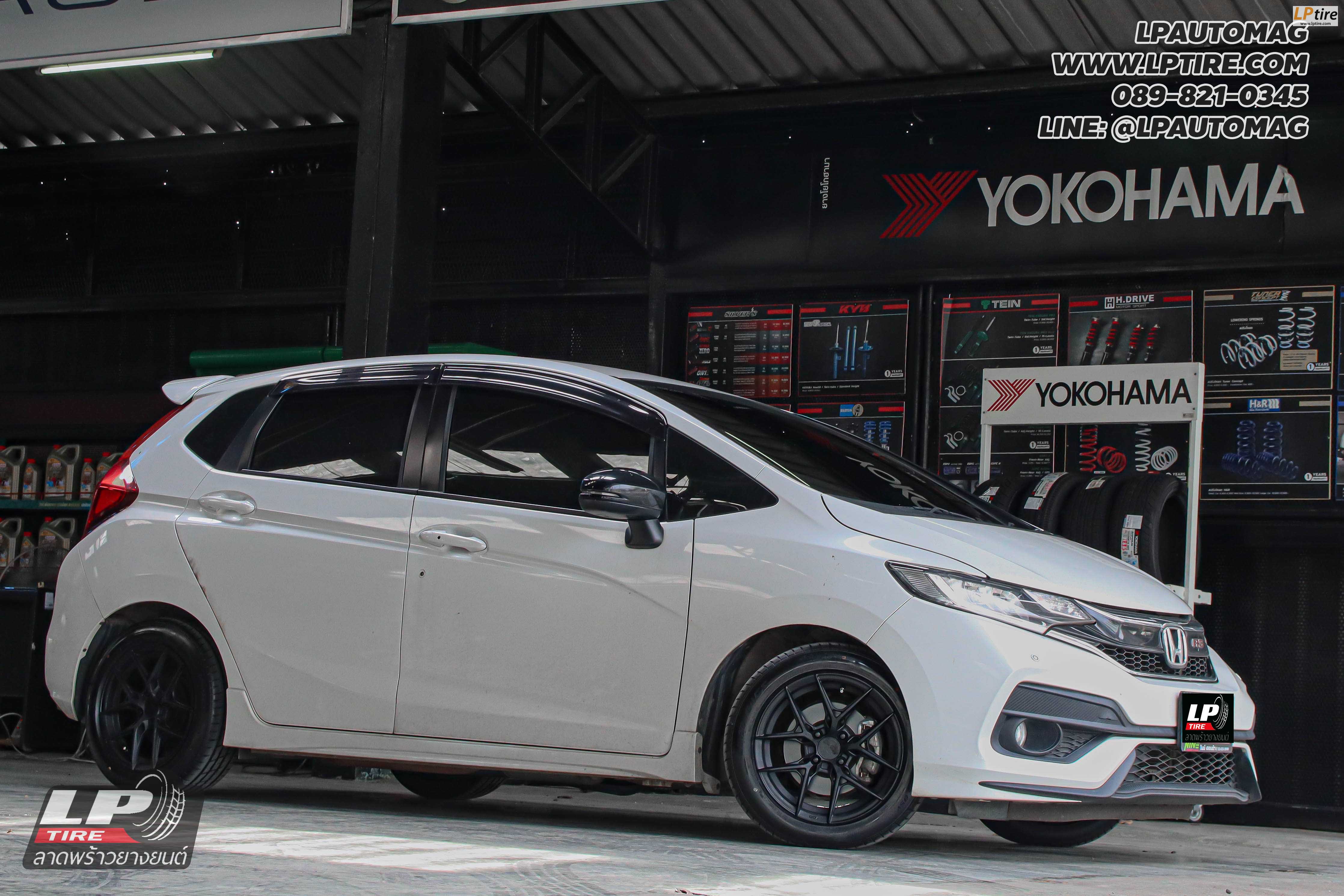 รถ - HONDA JAZZ ล้อแม็ก - ORI WHEELS CHAPTER-4 FlowForming Alumite Black สเปค - 15x7 ET35 4x100 ยาง - LENSO D-1CS เบอร์ -195/55-15