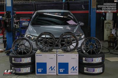 รถ - HONDA JAZZ ล้อแม็ก - NK Performance NK105N (TC105n) Flowforming NK Dark สเปค - 15x7 ET35 4x100 ยาง - BRIDGESTONE RE004 เบอร์ - 195/50-15