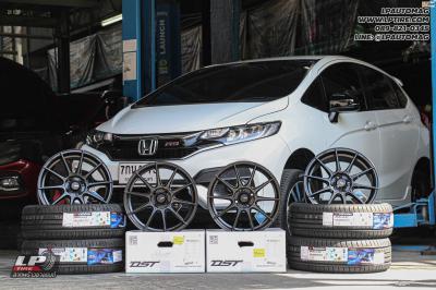 รถ - HONDA JAZZ ล้อแม็ก - ADVANTI N719 FlowForming ดำด้าน สเปค - 16x7 ET35 4x100 ยาง - YOKOHAMA AE51 เบอร์ - 195/55-16