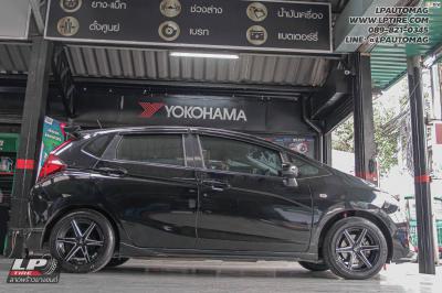 รถ -HONDA JAZZ ล้อแม็ก - LENSO JAGER CRAFT ดำเงามิลลิ่งก้านเงิน สเปค - 15x7 ET35 4x100 รัดยาง - BRIDGESTONE RE004 เบอร์- 195/55-15