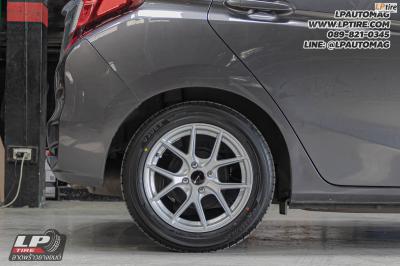 HONDA JAZZ ล้อแม็ก -EmotionR FRE BY LENSO SILVER สเปค - 15x7 ET35 4x100 ยางรถยนต์ - ALLIANCE AL30 030Ex เบอร์ - 195/55-15