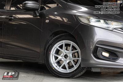 HONDA JAZZ ล้อแม็ก -EmotionR FRE BY LENSO SILVER สเปค - 15x7 ET35 4x100 ยางรถยนต์ - ALLIANCE AL30 030Ex เบอร์ - 195/55-15