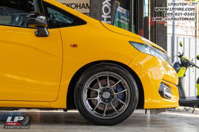 รถ - HONDA JAZZ&nbsp;ล้อแม็ก -LENSO VENOM V1N FlowForming Hyper Black สเปค - 16x7 ET35 4x100