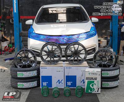 รถ - HONDA JAZZ ล้อแม็ก - NK Performance NK105N (TC105n) Flowforming NK Dark สเปค- 16x7 ET35 4x100 รัดยาง - BRIDGESTONE ECOPIA EP300 เบอร์ - 195/50R16 สปริงโหลด - TEIN S. TECH