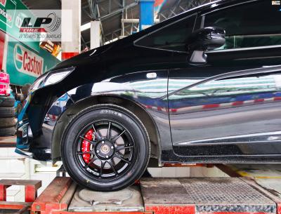 HONDA JAZZ จัดล้อแม็กโปรพร้อมยาง  KPS APEX ZX113 TC105N 15x7 ET35 4x100 ดำด้าน คู่ยาง  ALLIANCE 030Ex MADE IN JAPAN 195/55-15 สวยลงตัว