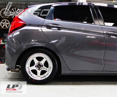 HONDA JAZZ จัดล้อแม็ก LENSO ProjectD D1SE 15x7.5 ET35 4x100 HSขอบเงา พร้อมยาง YOKOHAMA A-DRIVE AA01 195/55-15 ยังสวยลงตัว