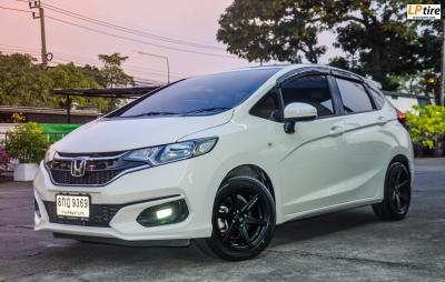 HONDA JAZZ จัดแม็กLENSO JAGER CRAFT15x7 4x100ET35 สีดำด้าน