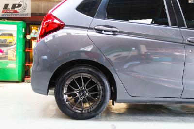 #HONDA#JAZZ จัดล้อแม็ก #ENKEI#SC48 15x7 ET38 4x100 #น้ำตาล พร้อมยางยนต์ HANKOOK V12 195/55 15 สวยงามลงตัว