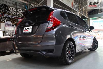 รถ - HONDA JAZZ ล้อแม็ก - LENSO SCJ SAMURAI JINZO สีดำหน้าเงา สเปค - 15x7 4x100 ET38 รัดยาง - YOKOHAMA Alliance 030EX AL30 เบอร์ - 195/55R15