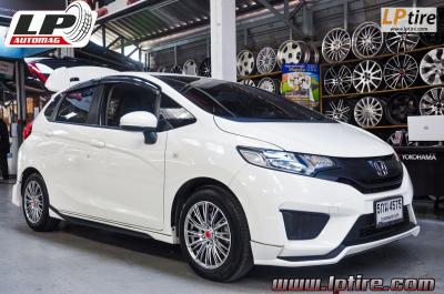 Honda Jazz + ล้อแม็ก Lenso Samurai Chouten (SCC) 15นิ้ว สีHyper Blackหน้าเงา