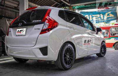 รถ - HONDA JAZZ GK ล้อแม็ก -  ADVANTI MD002 INIZIO สีดำด้าน สเปค -  15x7.0 4x100 ET35 รัดยาง - YOKOHAMA Advan dB Decibel V552 เบอร์ - 195/55R15