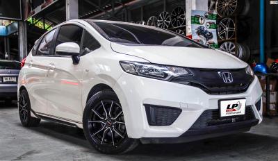 #HONDA#JAZZ จัดล้อแม็ก #LENSO JAGER #JAVA 15x7 ET35 4x100 #ดำหน้าเงา พร้อมยางยนต์ YOKOHAMA A-DRIVE AA01 195/55-15 