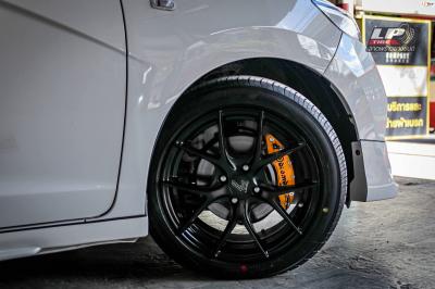 รถ -HONDA JAZZ GK ล้อแม็ก - LENSO Jager Dyna ดำด้าน สเปค - 16x7 ET35 4x100 รัดยาง - YOKOHAMA ES32 เบอร์ - 195/50-16