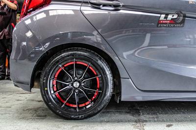 รถ - HONDA JAZZ GK ล้อแม็ก - INFERNO 949 ดำกลึงหน้าเงาอันเดอร์คัตแดง สเปค - 15x7 ET35 4x100 รัดยาง - FALKEN SINCERA SN832i เบอร์ -195/55-15 สปริง - YSS Suspension รุ่น - SPORT_SERIES