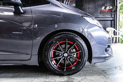 รถ - HONDA JAZZ GK ล้อแม็ก - INFERNO 949 ดำกลึงหน้าเงาอันเดอร์คัตแดง สเปค - 15x7 ET35 4x100 รัดยาง - FALKEN SINCERA SN832i เบอร์ -195/55-15 สปริง - YSS Suspension รุ่น - SPORT_SERIES