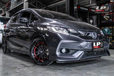 รถ - HONDA JAZZ GK ล้อแม็ก - INFERNO 949 ดำกลึงหน้าเงาอันเดอร์คัตแดง สเปค - 15x7 ET35 4x100 รัดยาง - FALKEN SINCERA SN832i เบอร์ -195/55-15 สปริง - YSS Suspension รุ่น - SPORT_SERIES